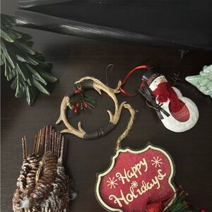 Source Unknown Holiday Ornament Collection - Red, Brown, White